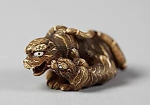 Netsuke of Tiger and Cub by Unknown Artist