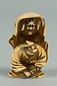 Netsuke of Two Figures by Unknown Artist