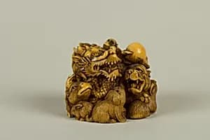 Netsuke of Group of Animals by Unknown Artist