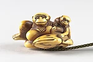 Netsuke with Decoration of Monkeys and Catfish by Unknown Artist