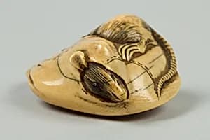 Netsuke of Mouse in a Bag by Unknown Artist