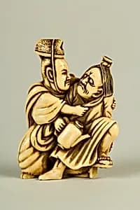 Netsuke of Two Male Figures by Unknown Artist