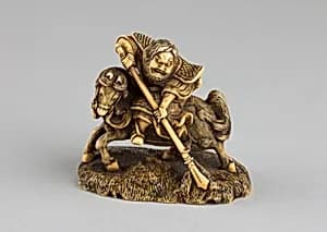 Netsuke of Horse and Rider by Unknown Artist