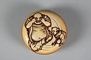 Netsuke of Hotei and Chinese Boy (Karako) by Unknown Artist