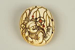 Netsuke of Hotei with Bag by Unknown Artist
