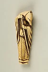 Netuske with Fox from the Kyōgen Play "Hakuzōsu" by Unknown Artist