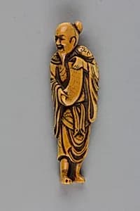 Netsuke of Man Holding a Scroll by Unknown Artist