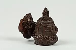 Netsuke of Kiyohime with the Bell by Unknown Artist