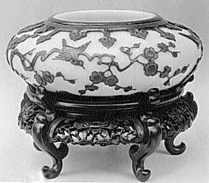 Bowl on Wood Stand by Unknown Artist