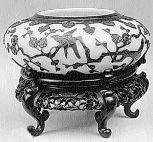 Bowl on Wood Stand by Unknown Artist