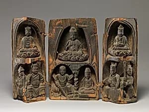 Portable Shrine with Buddhist Deities, Guardians and Donors by Unknown Artist