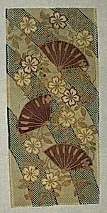 Piece from a Kosode with Fans and Cherry Blossoms by Unknown Artist