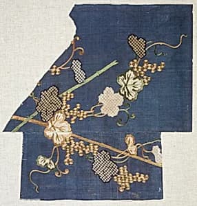 Fragments of a Summer Kosode (Katabira) with Grapevine by Unknown Artist