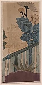 Two Pieces from a Robe (Kosode) with Chrysanthemums, Clouds, and Bamboo by Unknown Artist