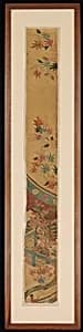 Piece from a Robe (Kosode) with Maple Leaves, Curtain, and Large Drum by Unknown Artist