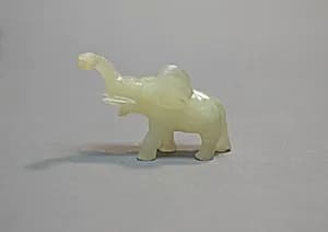 Piece of "False Jade" Carved in Shape of an Elephant by Unknown Artist
