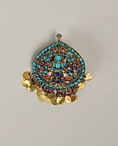 Earring for a Deity Showing Vishnu Riding Garuda by Unknown Artist