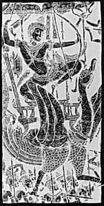 Rubbing of a Figure of Skanda, the God of War by Unknown Artist