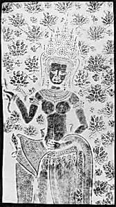 Rubbing of an Apsaras (Dancer) by Unknown Artist