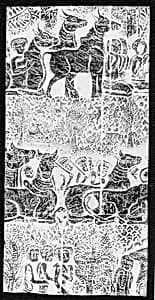 Rubbing of Scene of Animals and Shepherds in the Forest by Unknown Artist