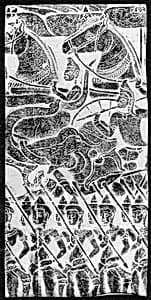 Rubbing of the Churning of the Sea of Milk by Unknown Artist
