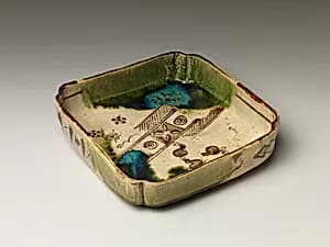 Square Dish with Abstract Motifs by Shuntai