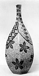 Sake Bottle with Design of Leaves, Vines, and Waves by Unknown Artist