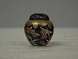 Small Covered Jar with Design of Cherry Blossoms and Lambrequin Border by Unknown Artist