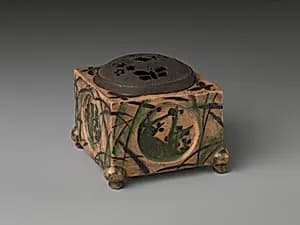 Incense Burner (kōro) with Design of Grasses, Cherry Blossoms and Butterflies by Hon'ami Kōetsu
