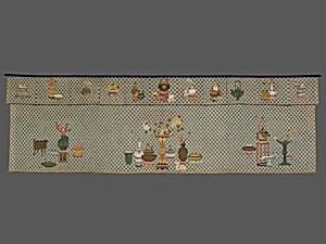Table Valance with Theme of the "Hundred Antiques" by Unknown Artist