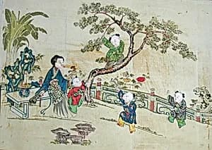 Children at Play in a Garden by Unknown Artist