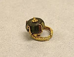 Pair of Earrings witn Granulalation and Bead by Unknown Artist