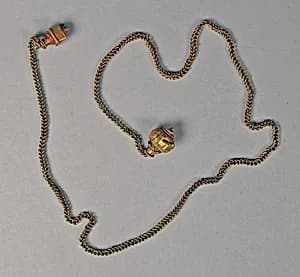 Looped-Chain with Cube and Lotus Ends by Unknown Artist