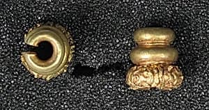 Pair of Earrings with Three Hoops, Incised Floral Design by Unknown Artist