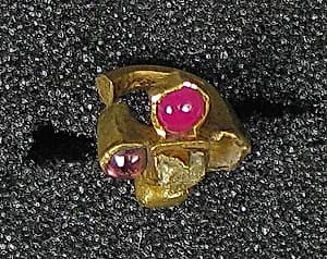 Earring, Quatreform with Rubies by Unknown Artist