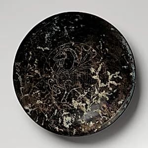 Plate with Horse Decoration by Unknown Artist