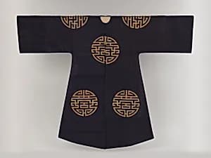 Woman's Ensemble of Robe and Coat with Shou Medallions by Unknown Artist