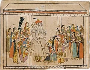 Maharaja Raj Singh Adored by His Ladies by Unknown Artist