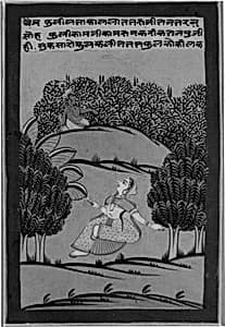 Krishna and Radha in Landscape by Unknown Artist