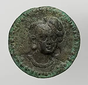 One of a pair of medallions with portrait busts by Unknown Artist