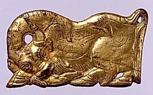 Belt Buckle with Bovine by Unknown Artist