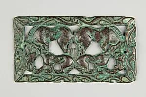 Belt Buckle with Kulans Attacked by Wolves by Unknown Artist