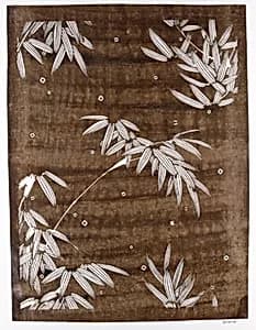 Stencil with Bamboo and Falling Snow by Unknown Artist