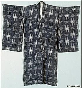 Girl's Summer Kimono with Design of Sea Bream and Bamboo by Unknown Artist