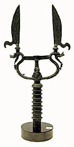 Halberd Head with Two Nagas Supporting Blades by Unknown Artist