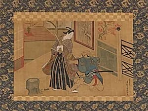 Kabuki Play Kusazuribiki from the Tales of Soga (Soga 
monogatari) by Okumura Masanobu