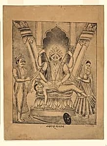 Narasimha Kills the Demon-King Hiranyakashipu by Unknown Artist
