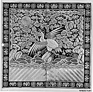 Rank Badge with Manchurian Crane by Unknown Artist