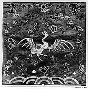Rank Badge with Manchurian Crane by Unknown Artist