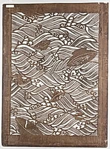 Stencil with Pattern of Wine Cups on Waves by Unknown Artist